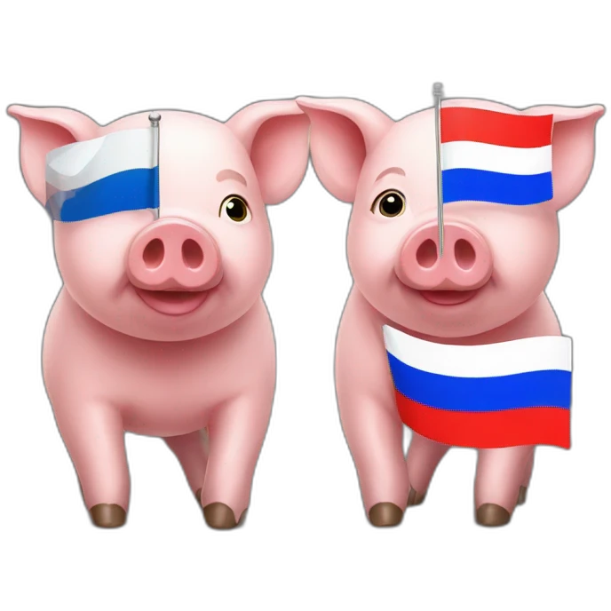 Pig and Russian flag emoji