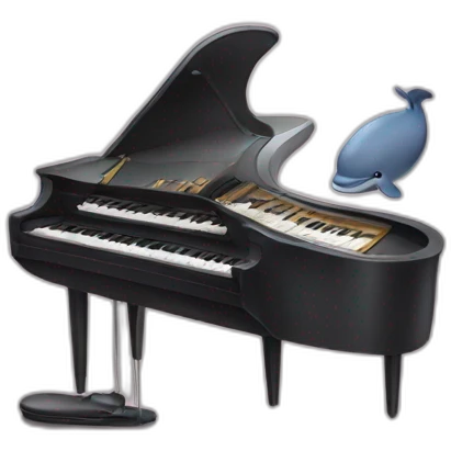whale playing piano emoji