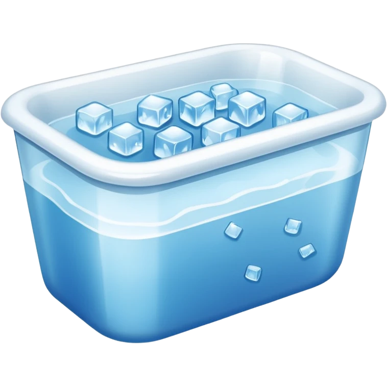 Square Bathtub with ice cubs inside emoji