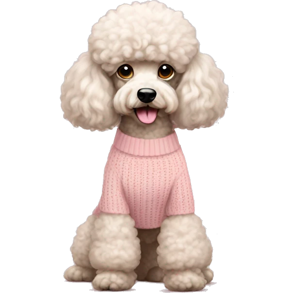 full body poodle in pale pink sweater  emoji