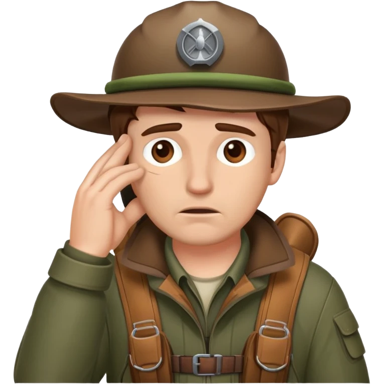 Facepalm White man deer hunter brown hair emoji