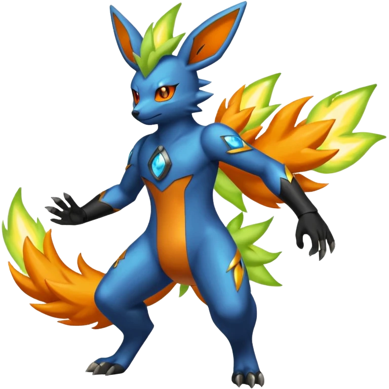 Zygarde-Flareon-Electrike-Manectric-Fakémon-fusion, full body emoji