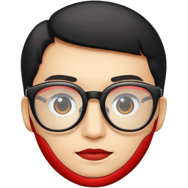 Red Glasses with subtle shine and curved frame edges. emoji