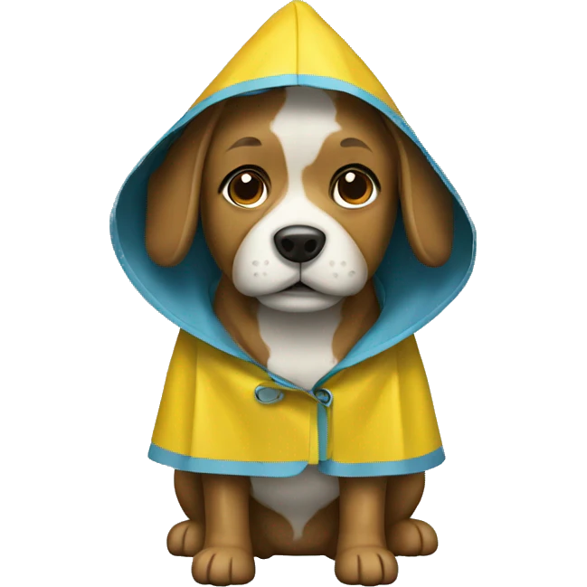 Dog with raincoat  emoji