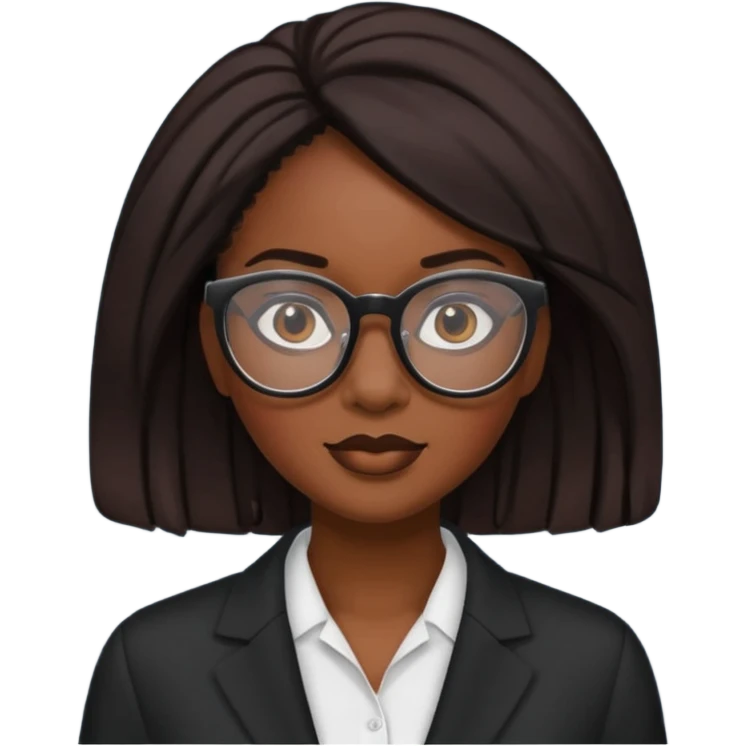 bold and wearing glasess black woman emoji