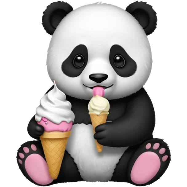 Panda eating ice cream emoji