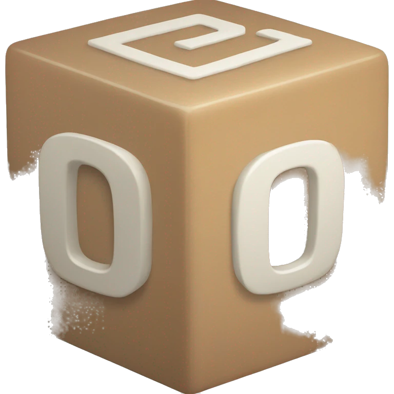 Create an emoji of a cube-shaped object with showing number 0 and 1 on the cube surface emoji