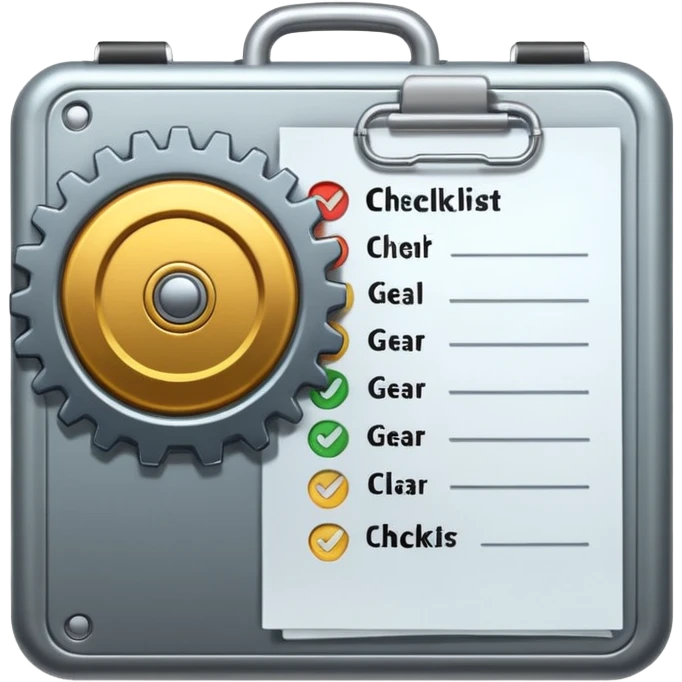 gear with a checklist inside emoji