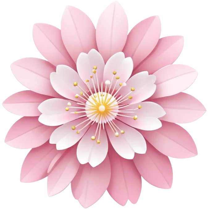 Cute Pastel pink and white Cherry Blossom Sakura Starburst Planet emoji