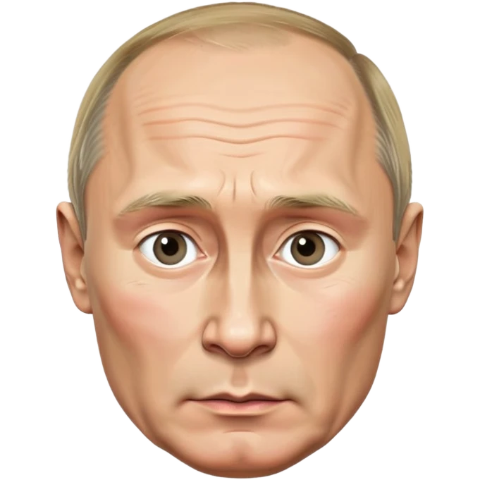 Vladimir Putin, Russian president, with stern expression emoji