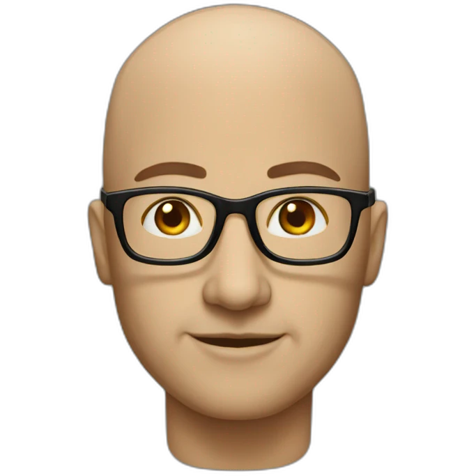 bald man glasses designer emoji