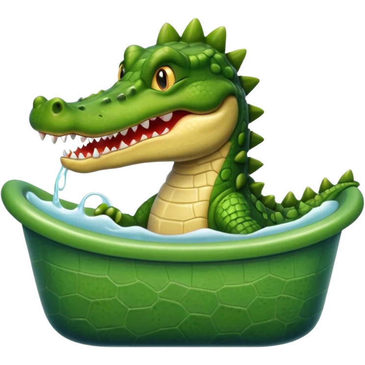 Crocodiles is showing in the bath tub emoji