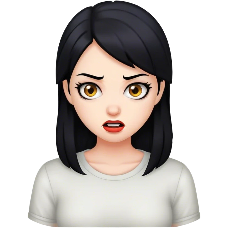very mad girlfriend with black hair  emoji