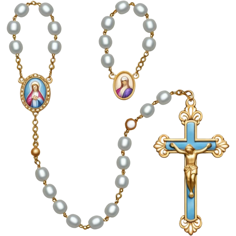Beautiful dainty catholic rosary emoji