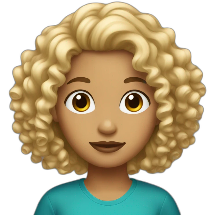 Curly hair blond Puerto Rican girl emoji