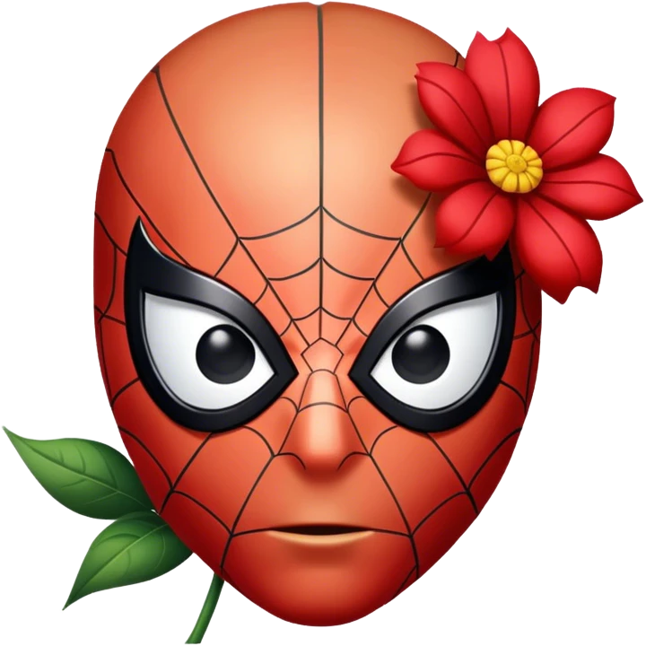 Spider man with a flower emoji