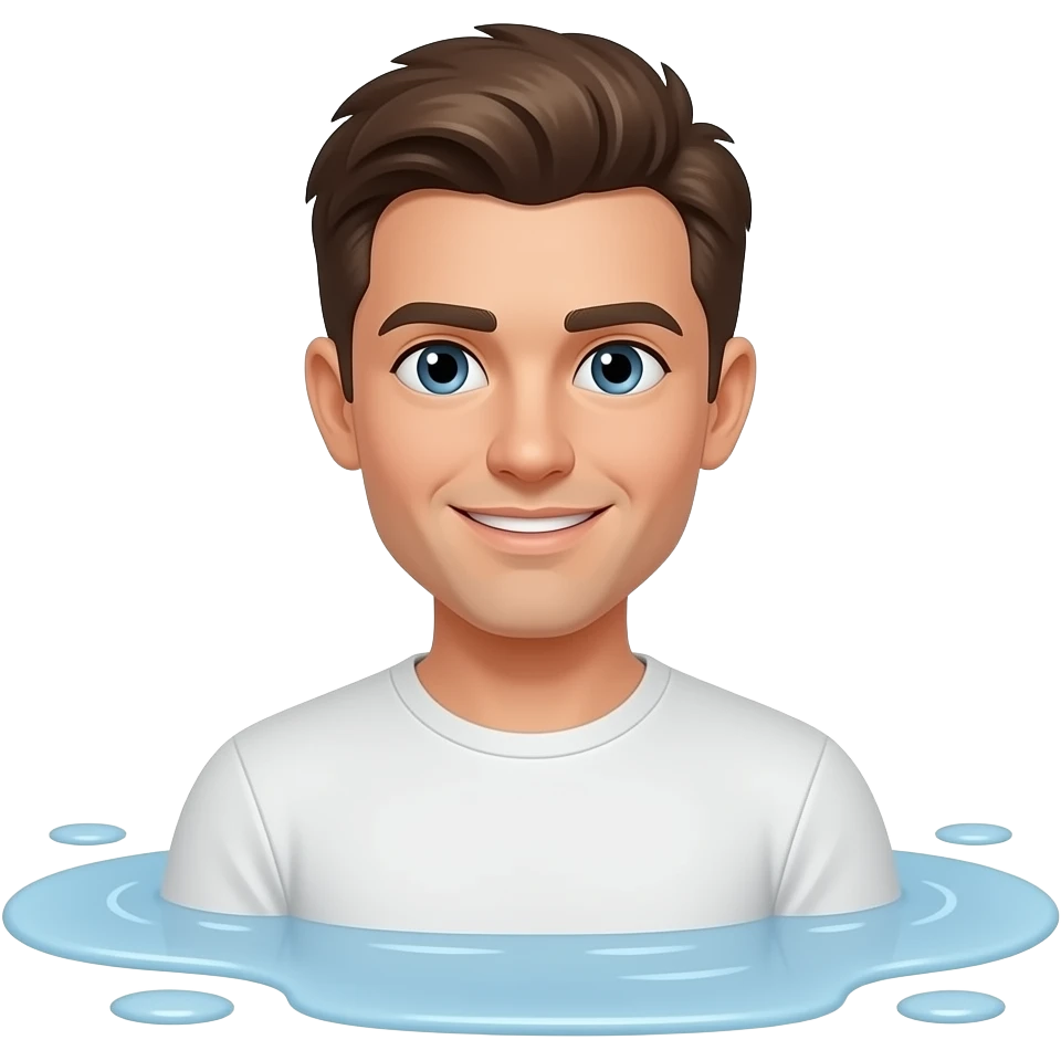 Guy in white puddle emoji