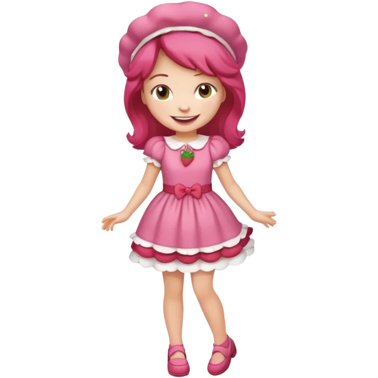 modern day cartoon character strawberry shortcake full body emoji