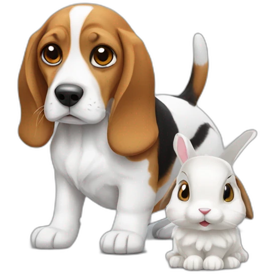 beagle and White rabbit emoji