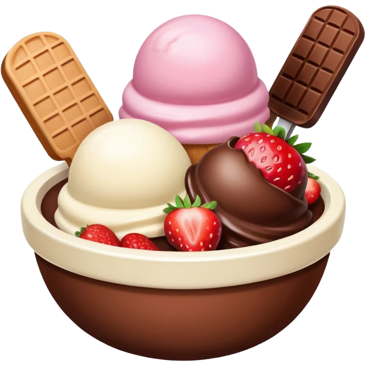 Neapolitan ice cream scoops in a bowl emoji