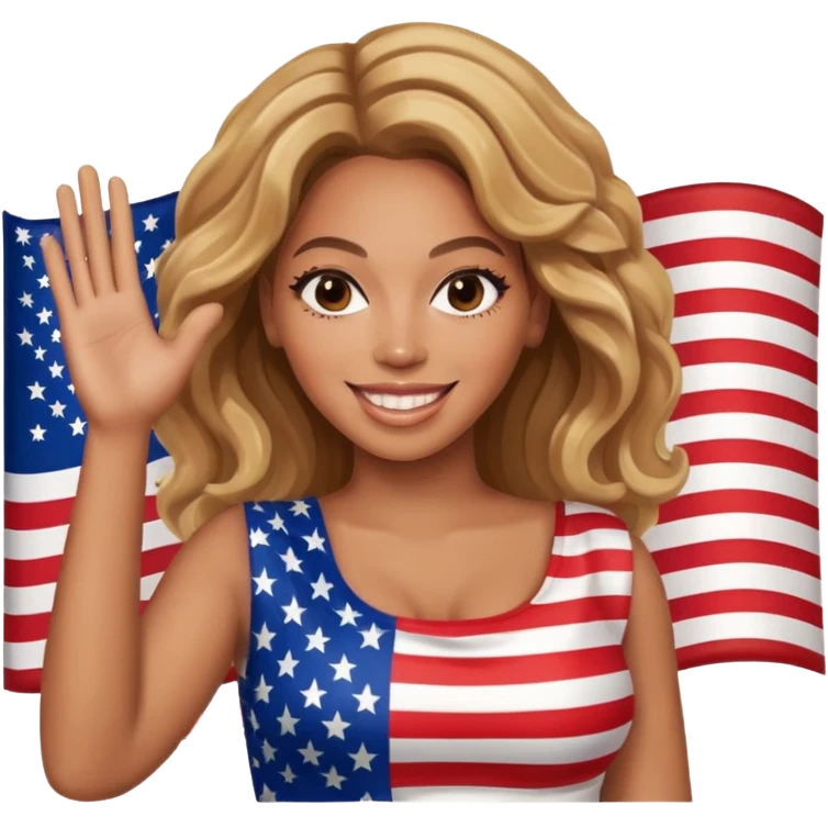 Beyonce with american flag emoji