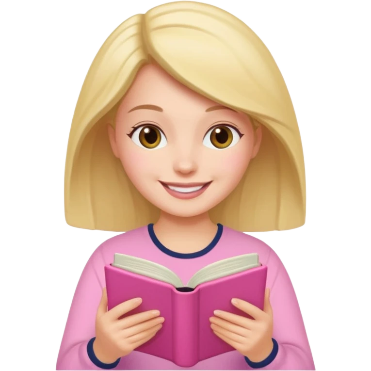 WOMEN reading a pink book emoji emoji