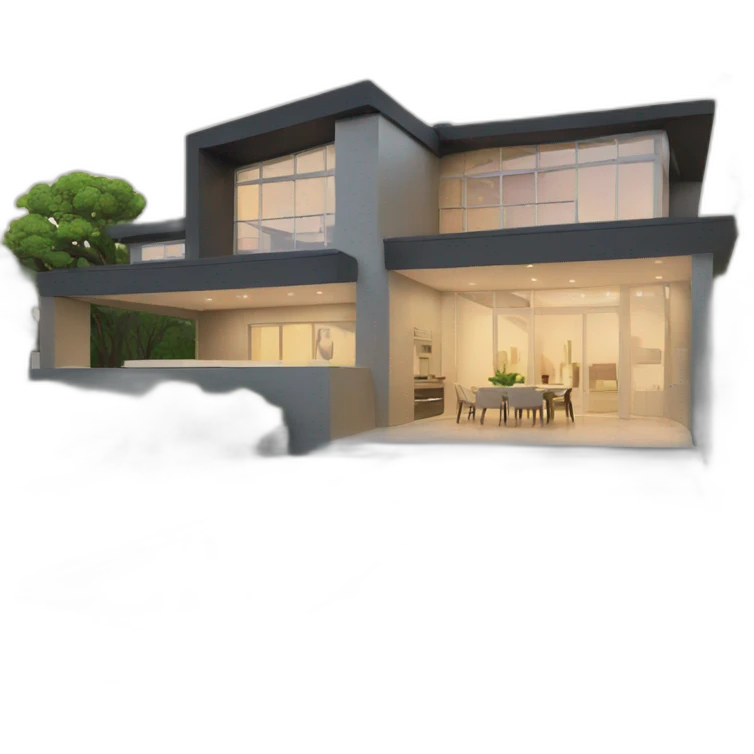 contemporary modern house emoji