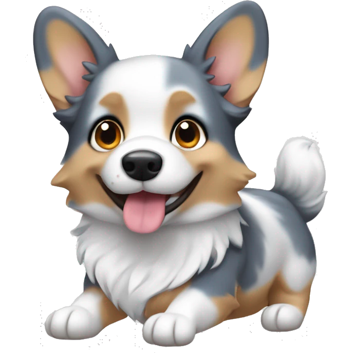 Cute blue Merle corgi  emoji