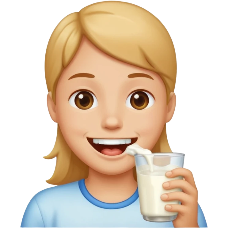 Drooling with milk on mouth emoji