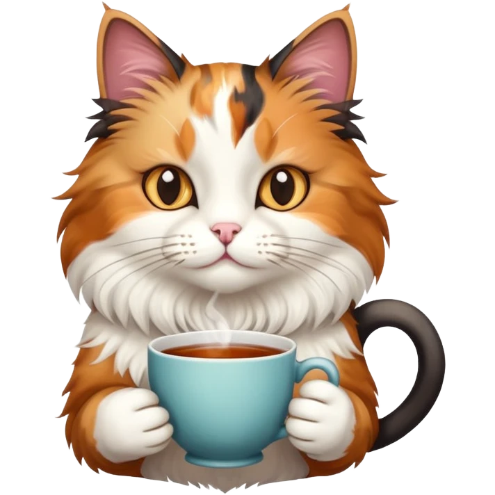 Cat with cup of tea  emoji