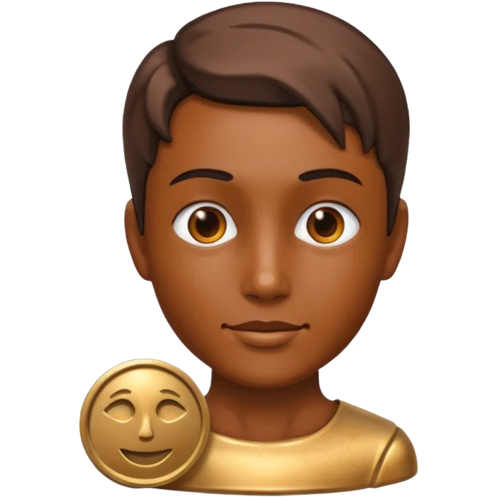 A portrait cast with tin emoji