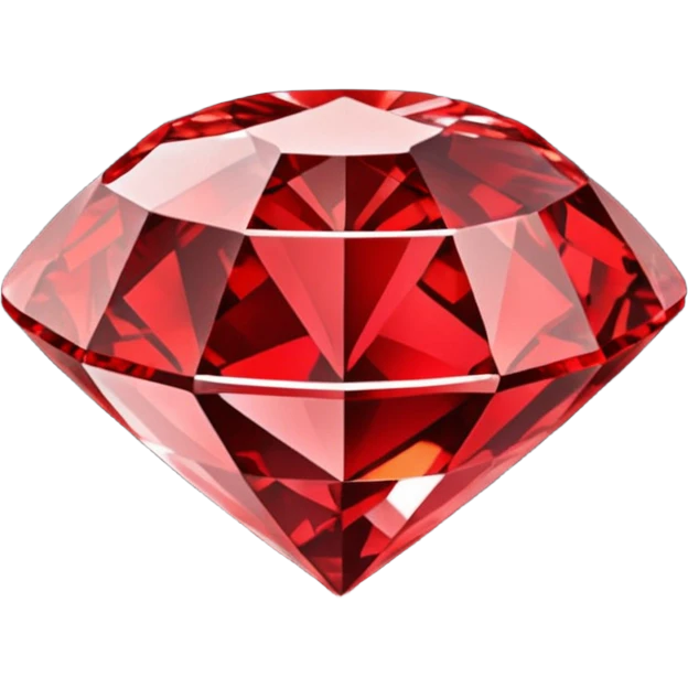 Red diamond with "RED" written on its frontRed diamond with "RED" written on its front emoji