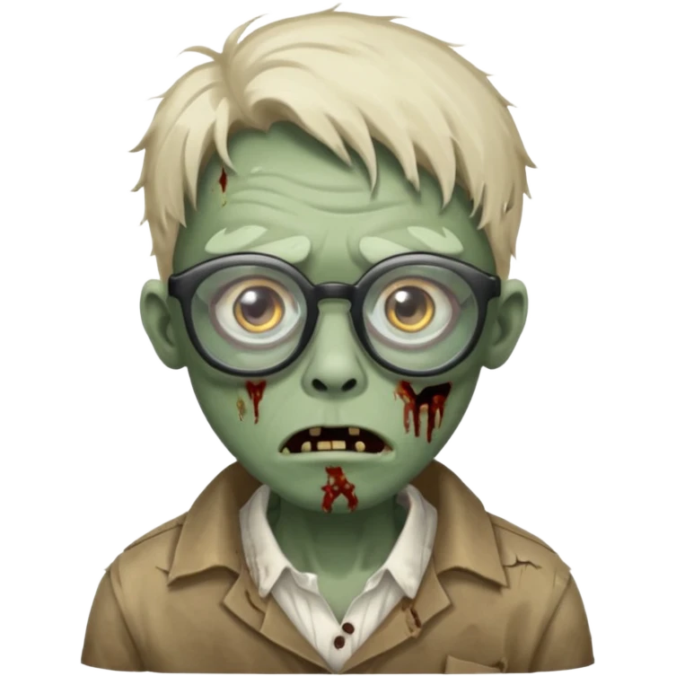 zombie with big eye glass emoji