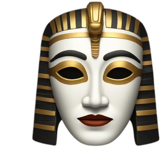 noh style mask with egyptian face emoji