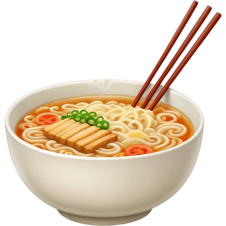 ramen bowl with two chopsticks emoji