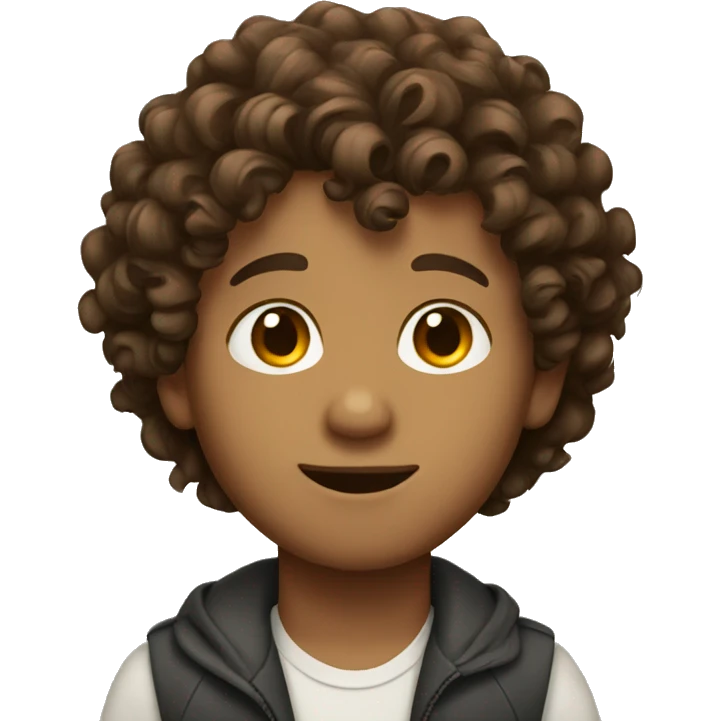 Boy with curly brown hair emoji