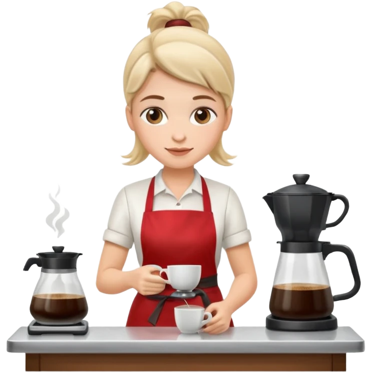 Белокожий бариста делает кофе emoji