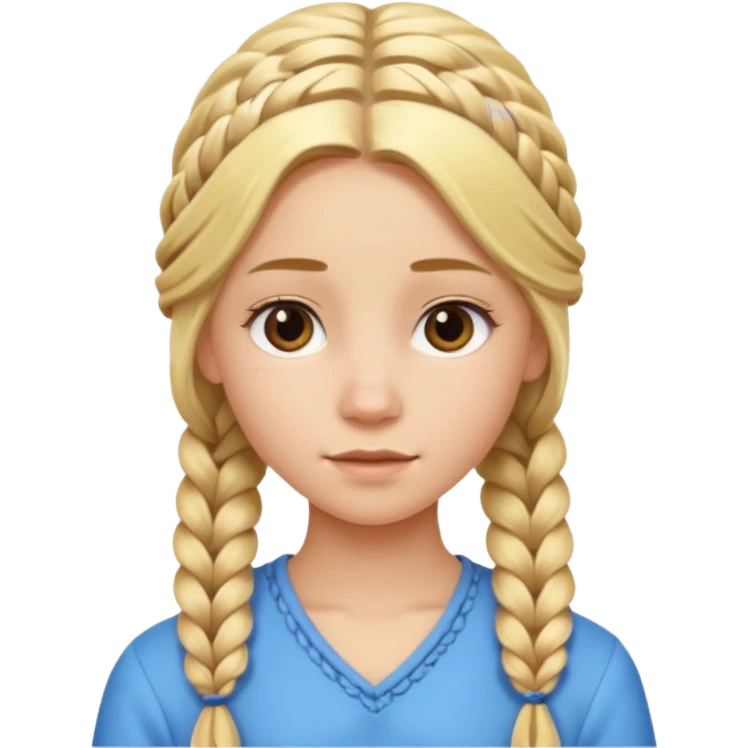 haired blonde teenage girl with braid emoji