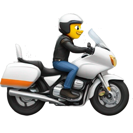 a motorcyclist rides with other motorcyclists emoji
