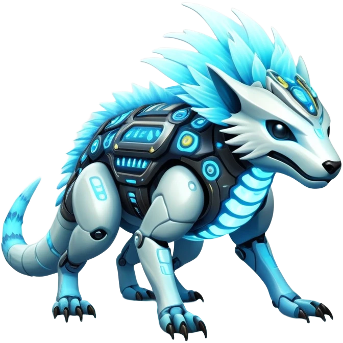  exotic tropical cyber-Protogen-Fakémon-Vernid-creature emoji