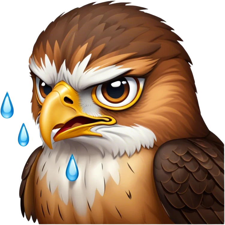 Hawk emoji but crying emoji