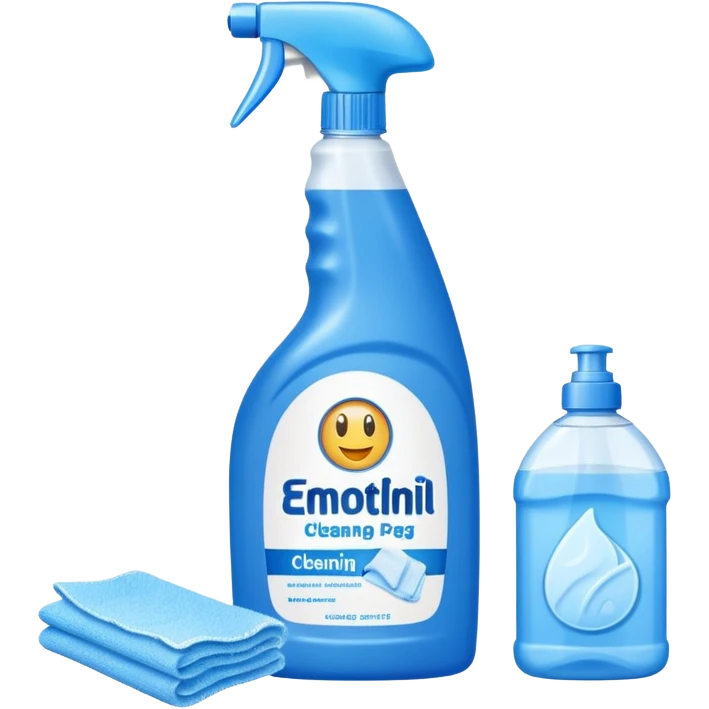 cleaning product and rag emoji