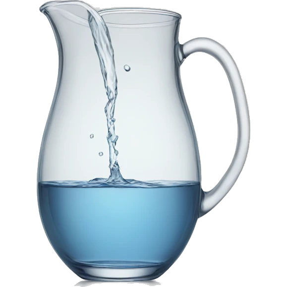 Water pouring from clear pitcher into a glass  emoji