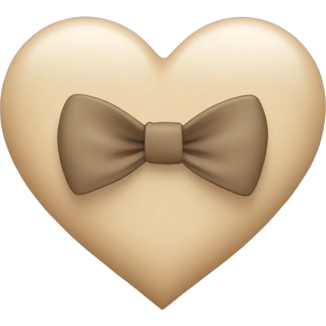 Beige heart with dark beige bow emoji