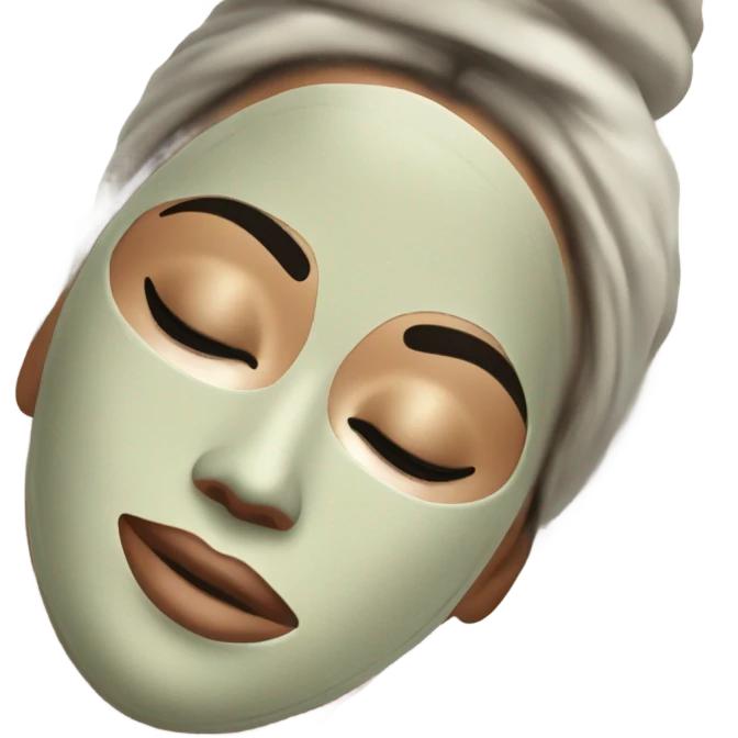 Lady with face mask spa beauty full face relaxing emoji