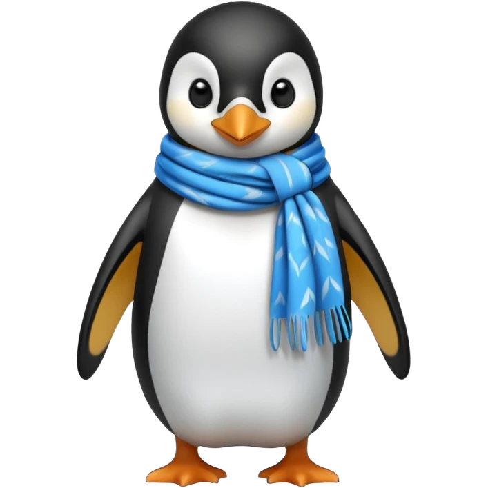 penguin with blue scarf  emoji