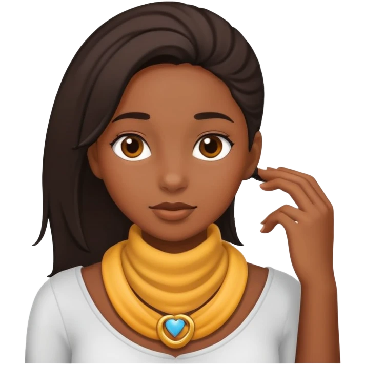 black girl hand around neck emoji