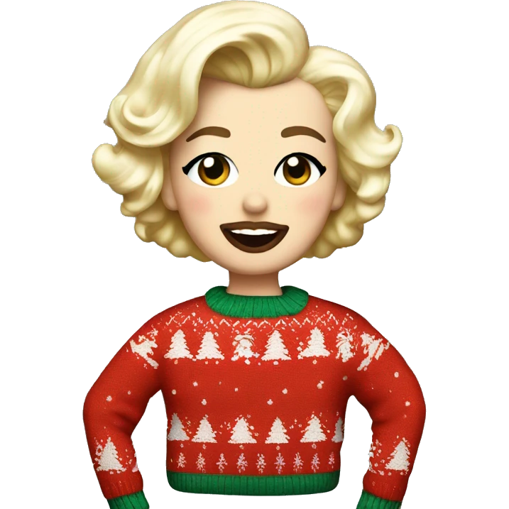 Marilyn Monroe in a Christmas sweater emoji