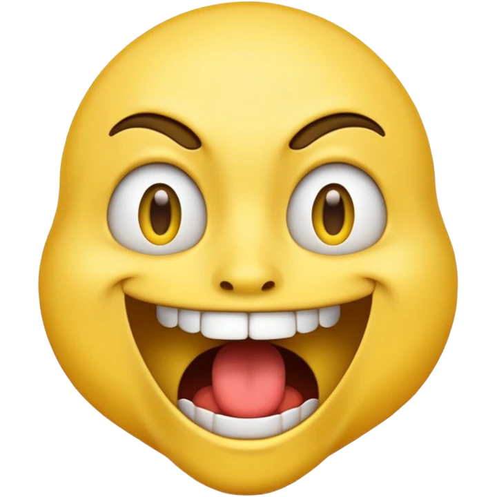 a face with a large opened mouth in emoji of whatsapp style (yellow). Larger is, better is emoji