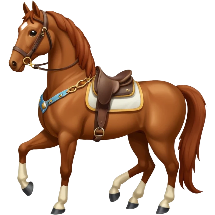 caballo entero con toda la montura emoji